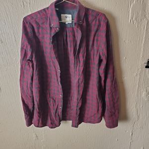 Steel & jelly plaid flannel shirt red black medium